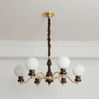 Minerva Lustre Verre Bois Vintage - Neutralighting