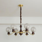 Minerva Lustre Verre Bois Vintage - Neutralighting