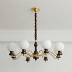 Minerva Lustre Verre Bois Vintage - Neutralighting