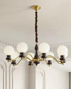 Minerva Lustre Verre Bois Vintage - Neutralighting