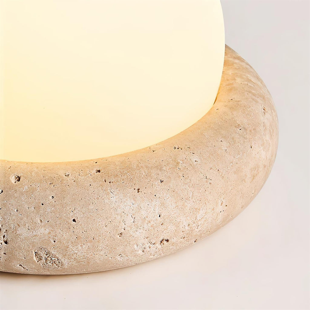Riita Lampe de Table Mini Globe en Travertin Maga - Neutralighting