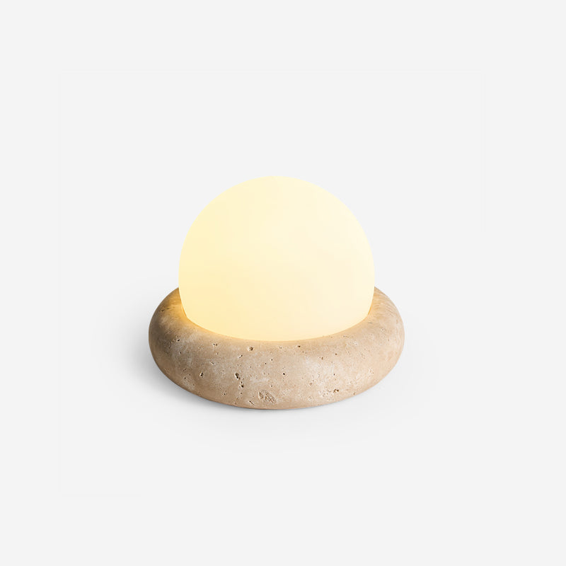 Riita Lampe de Table Mini Globe en Travertin Maga - Neutralighting