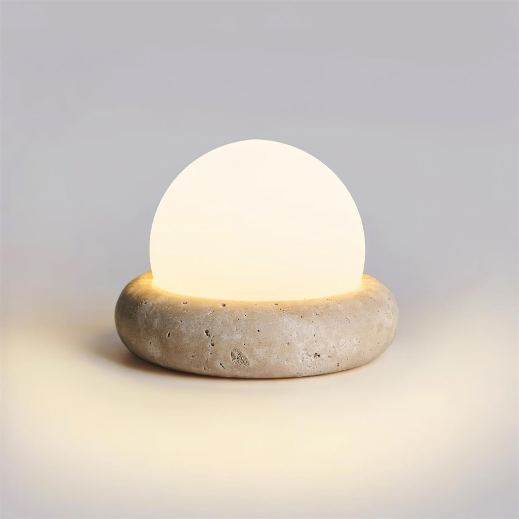 Riita Lampe de Table Mini Globe en Travertin Maga - Neutralighting