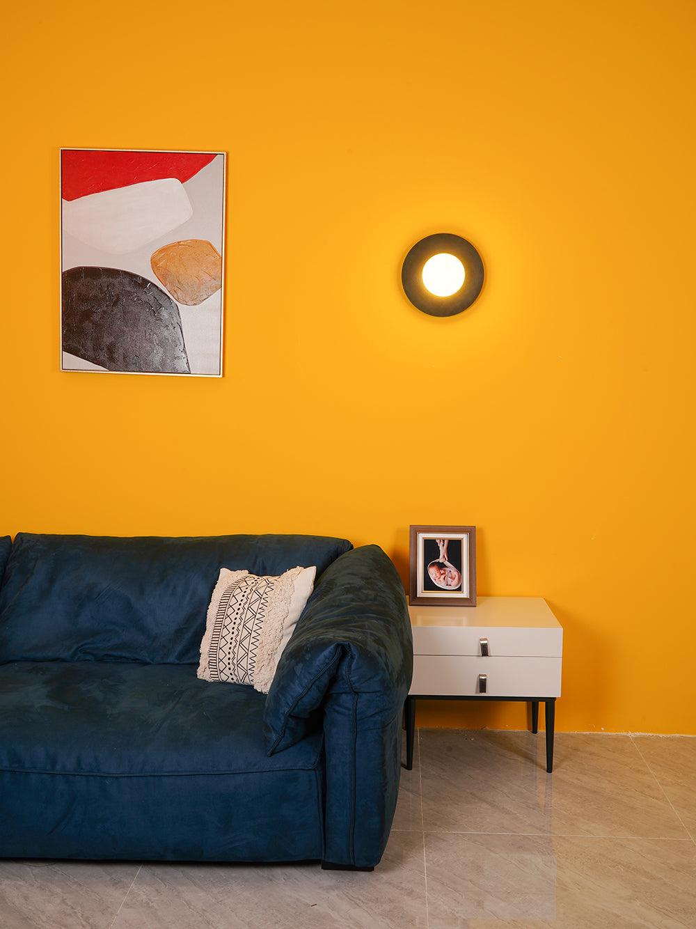Godfrey Applique Murale Ronde Art Minimaliste en Laiton et Verre - Neutralighting