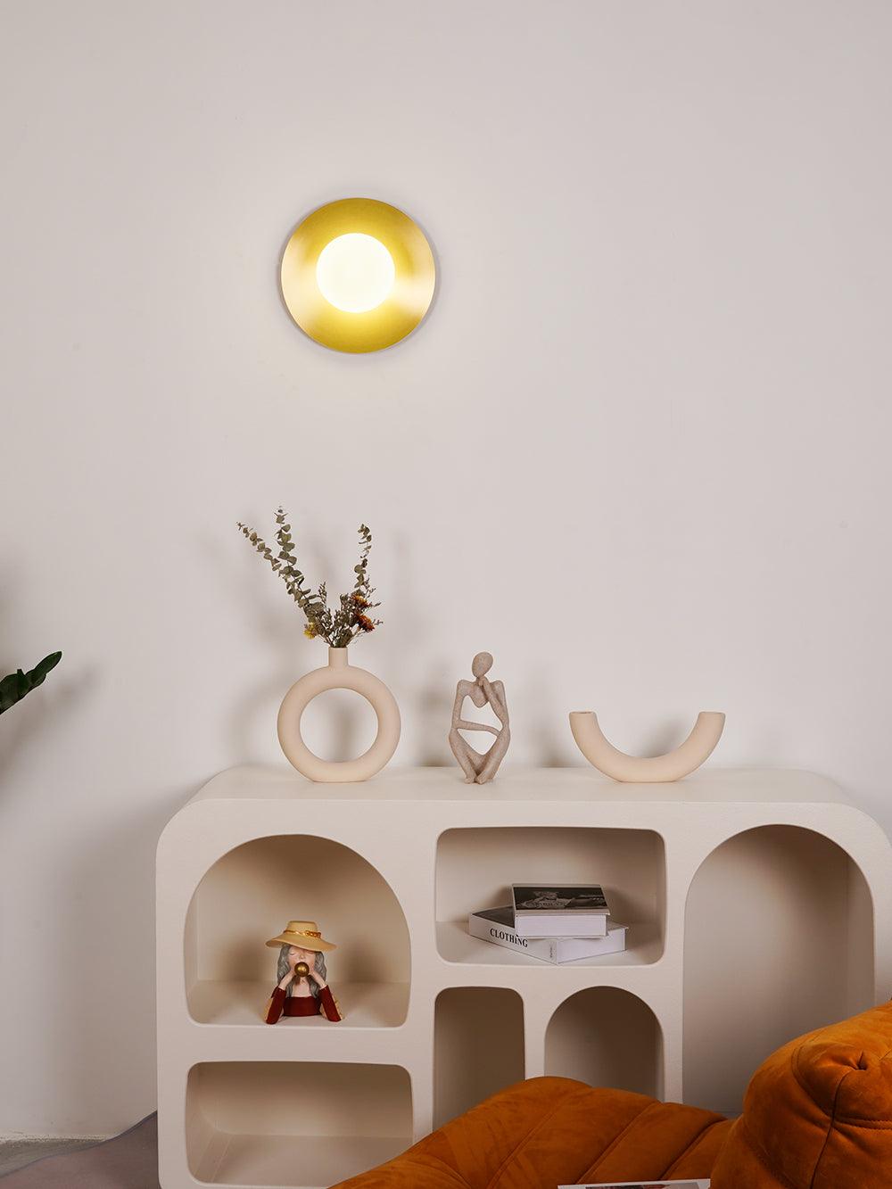 Godfrey Applique Murale Ronde Art Minimaliste en Laiton et Verre - Neutralighting