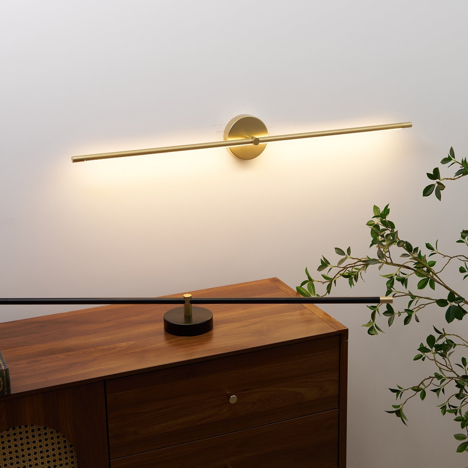 Applique Murale Minimaliste Linéaire Tige Double Accent Moderne Style - Neutralighting