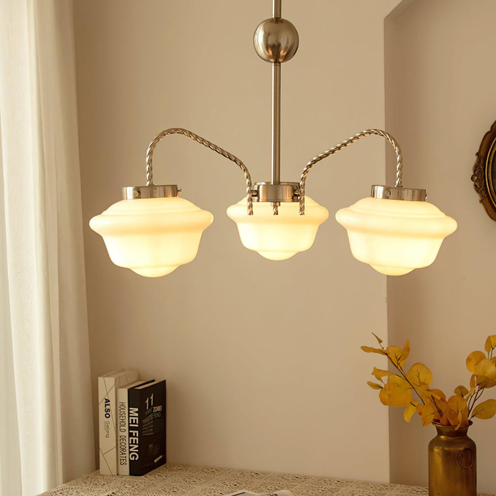 Curinel Chandelier Verre Chrome Vintage - Neutralighting