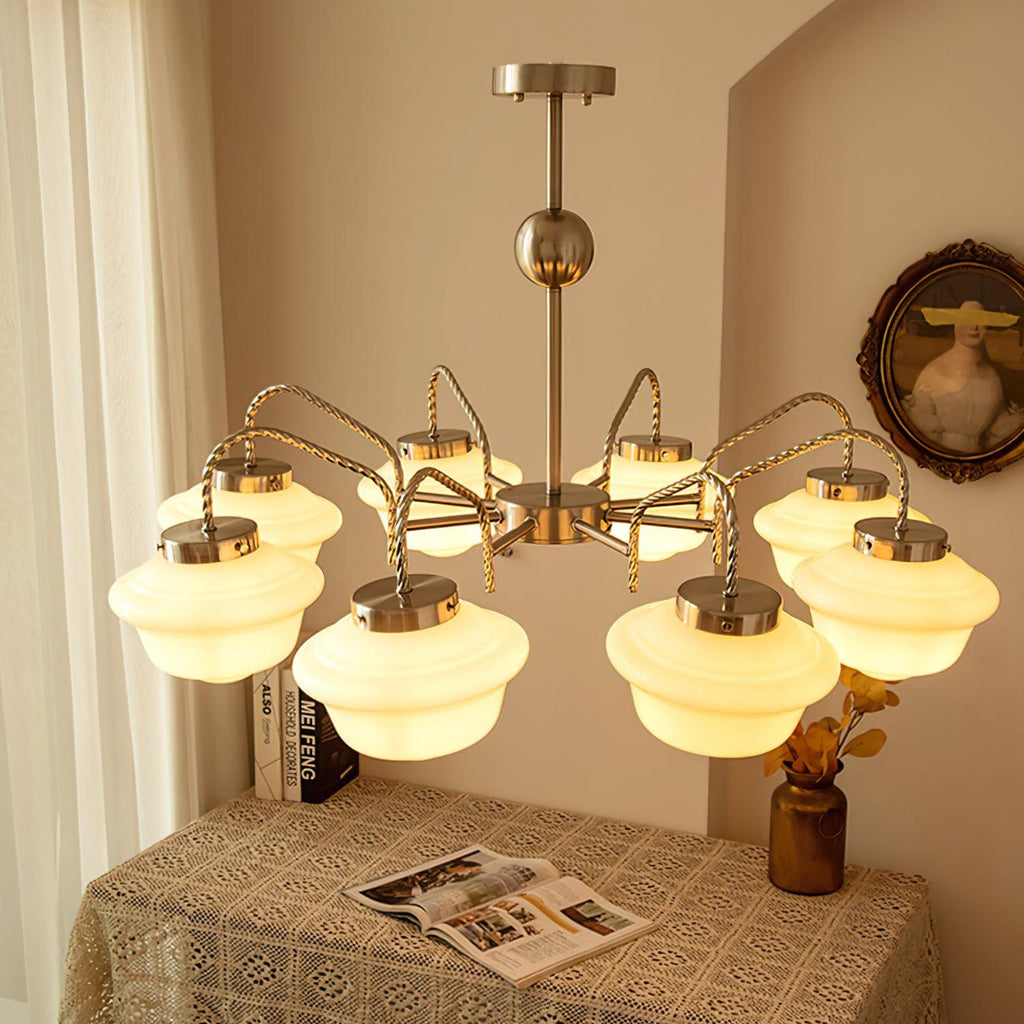 Curinel Chandelier Verre Chrome Vintage - Neutralighting