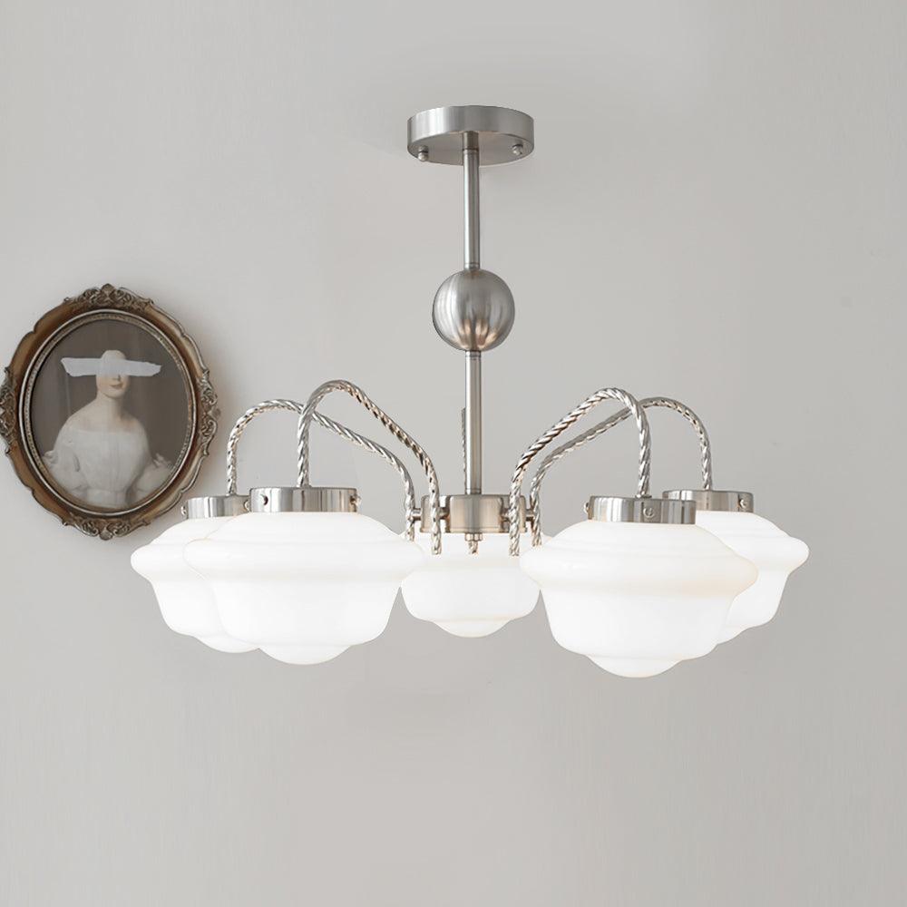 Curinel Chandelier Verre Chrome Vintage - Neutralighting