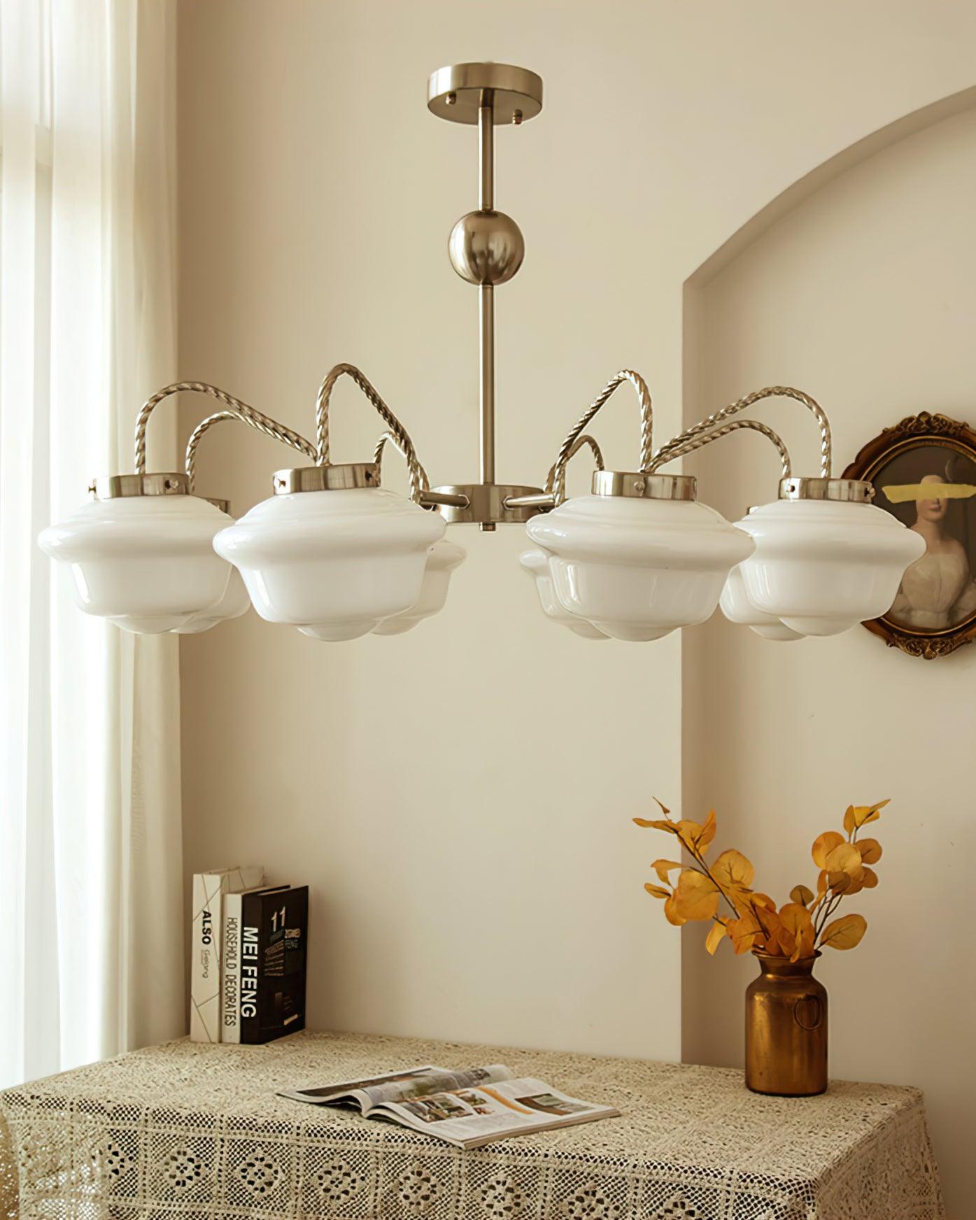 Curinel Chandelier Verre Chrome Vintage - Neutralighting