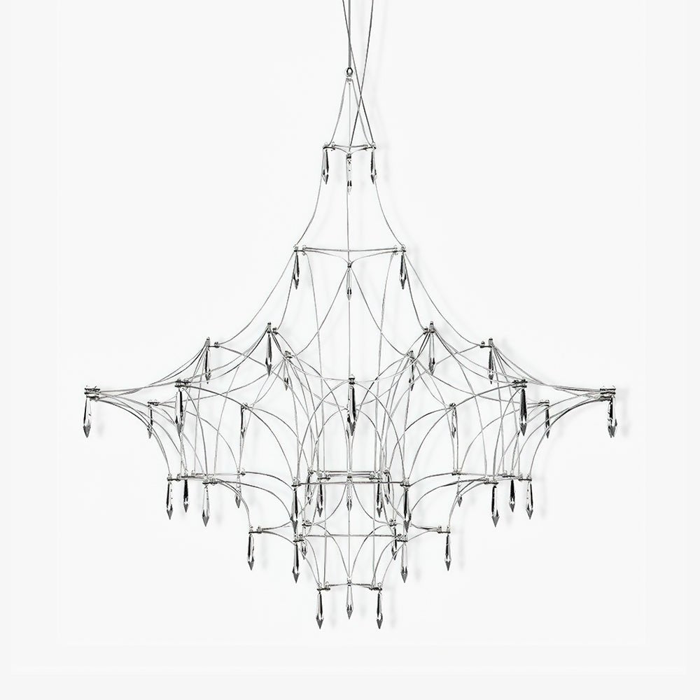 Lustra Chandelier en Acier Inoxydable et Cristal en Maille - Neutralighting
