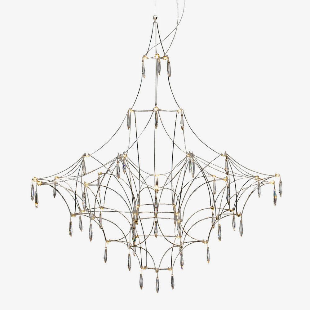 Lustra Chandelier en Acier Inoxydable et Cristal en Maille - Neutralighting