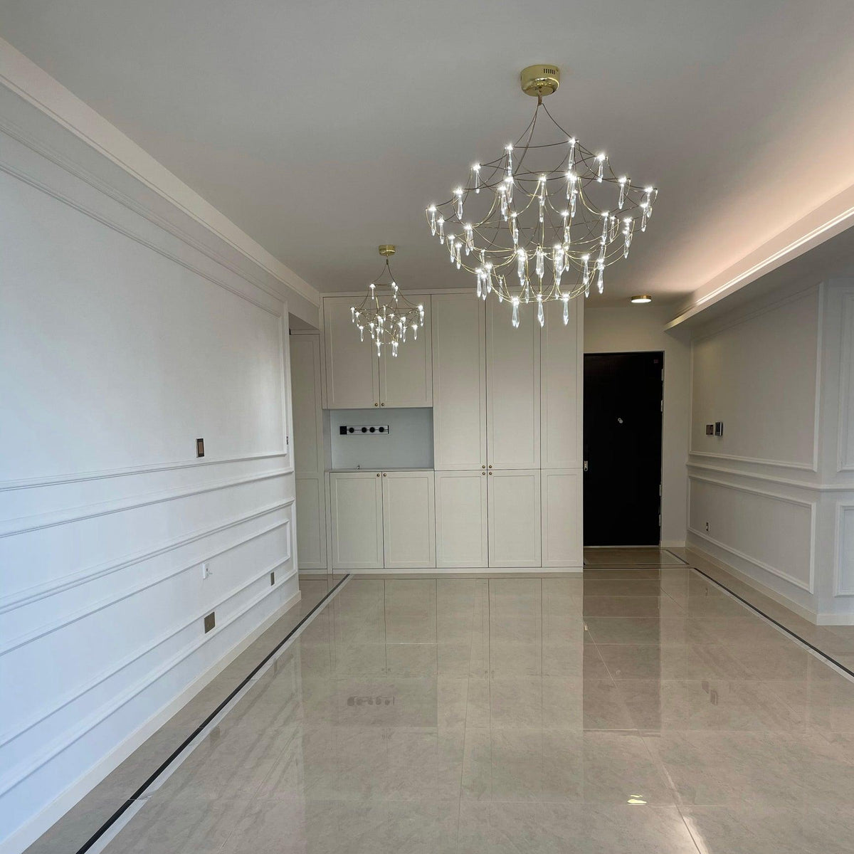 Lustra Chandelier en Acier Inoxydable et Cristal en Maille - Neutralighting