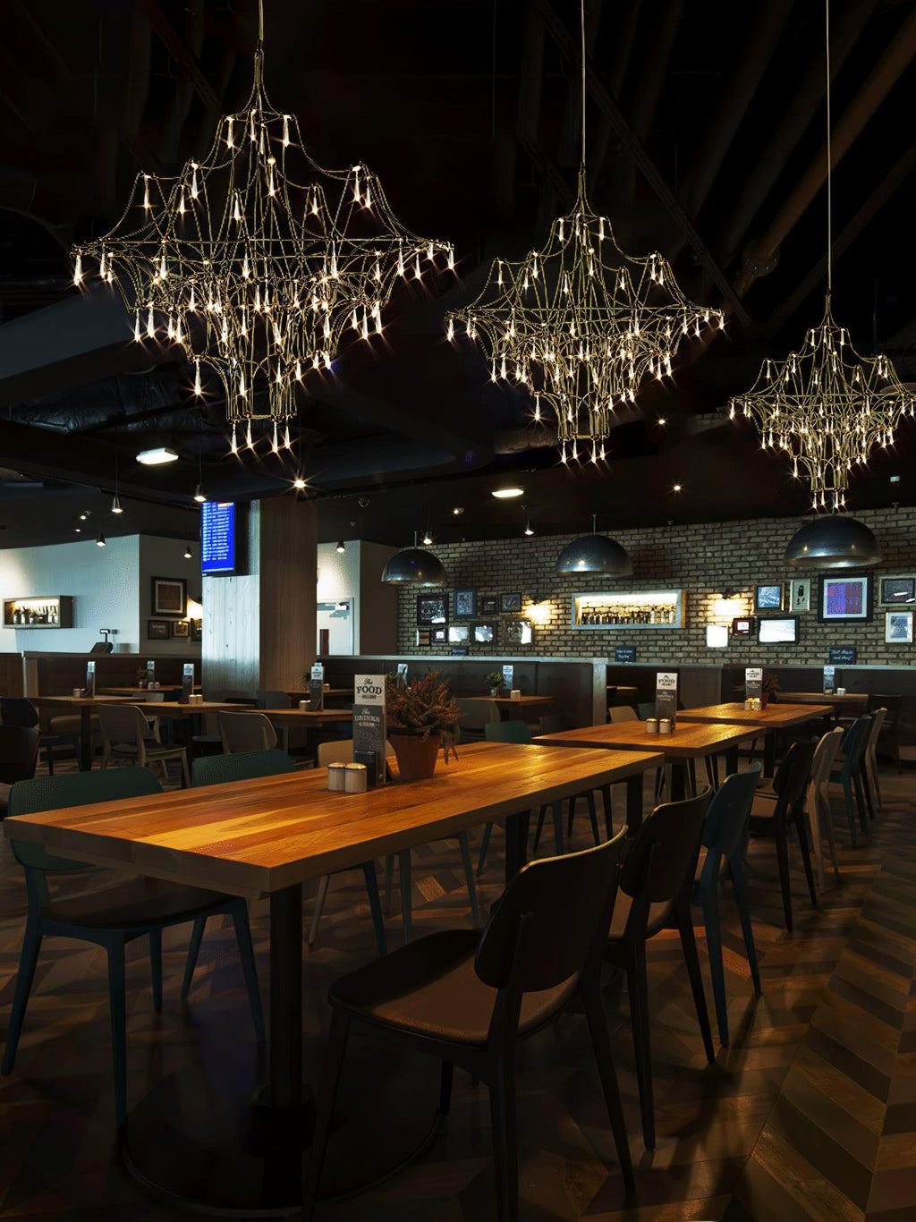Lustra Chandelier en Acier Inoxydable et Cristal en Maille - Neutralighting