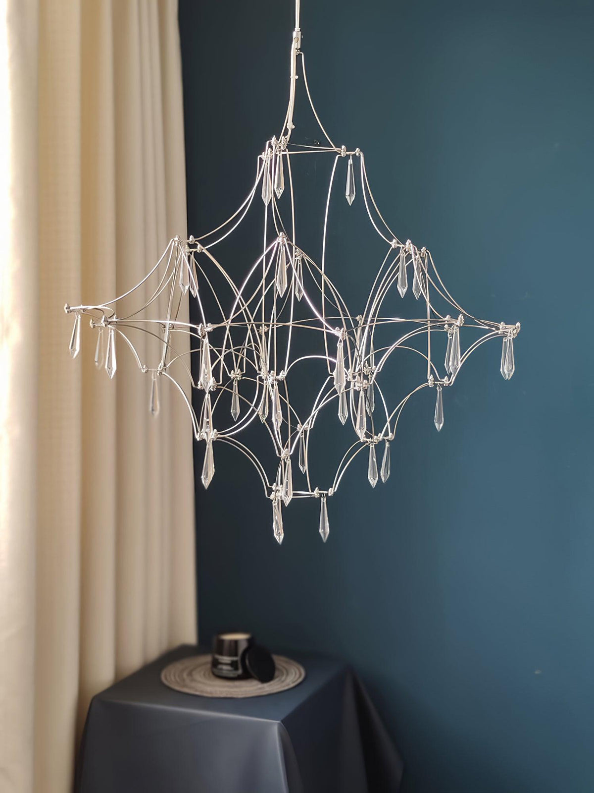 Lustra Chandelier en Acier Inoxydable et Cristal en Maille - Neutralighting