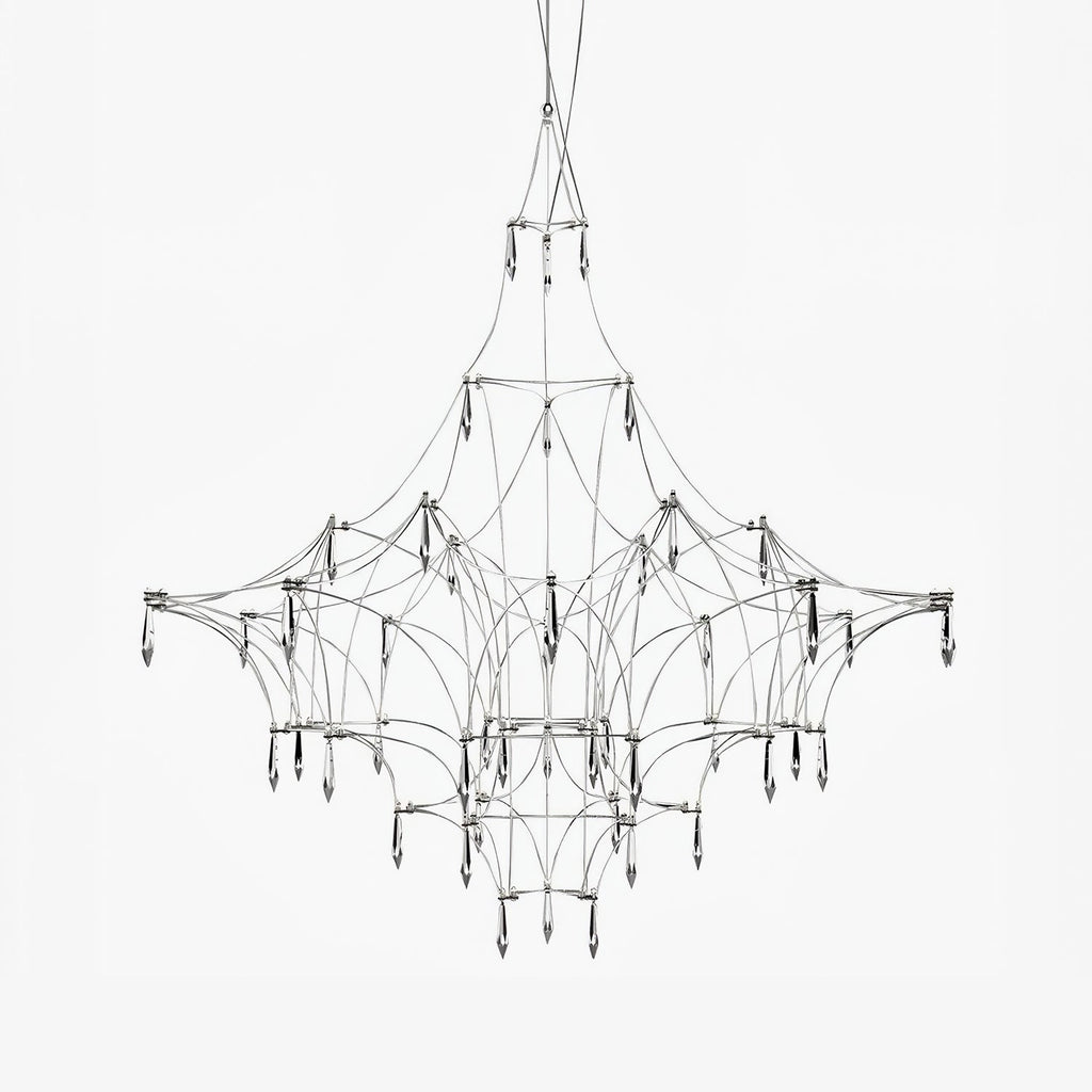 Lustra Chandelier en Acier Inoxydable et Cristal en Maille - Neutralighting