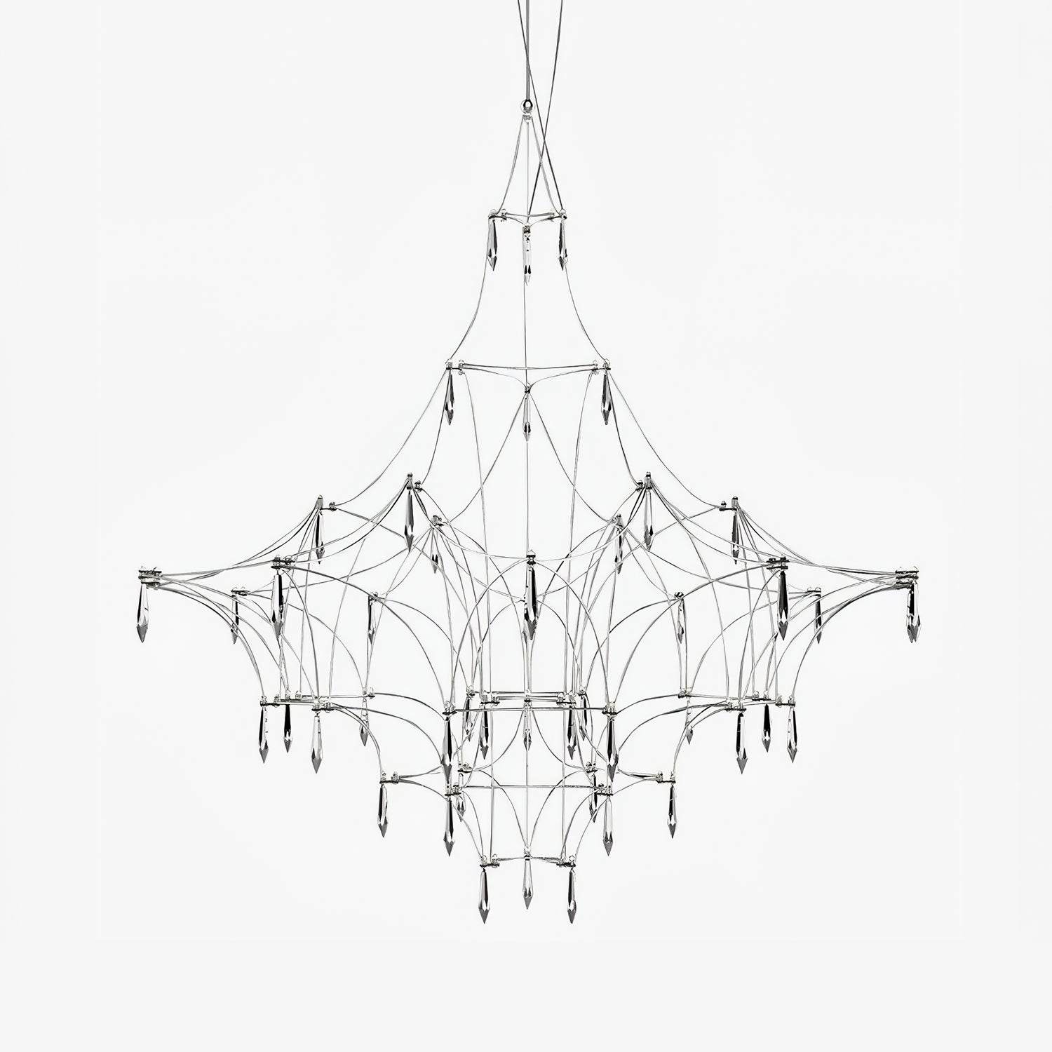 Lustra Chandelier en Acier Inoxydable et Cristal en Maille - Neutralighting