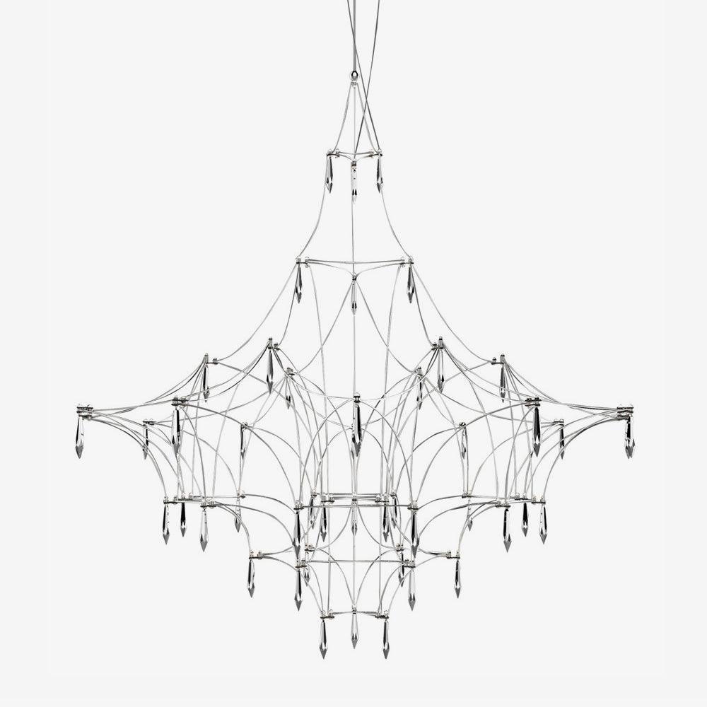 Lustra Chandelier en Acier Inoxydable et Cristal en Maille - Neutralighting