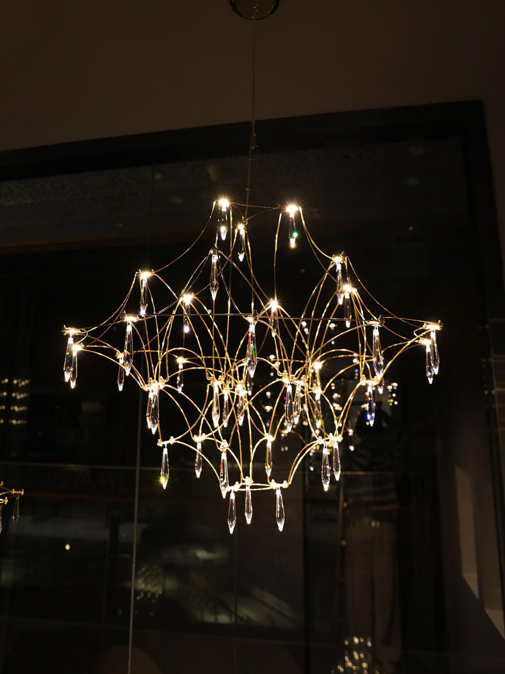 Lustra Chandelier en Acier Inoxydable et Cristal en Maille - Neutralighting