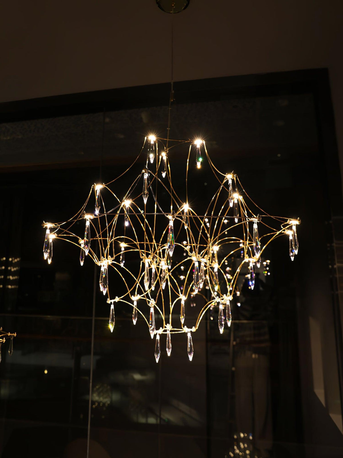 Lustra Chandelier en Acier Inoxydable et Cristal en Maille - Neutralighting