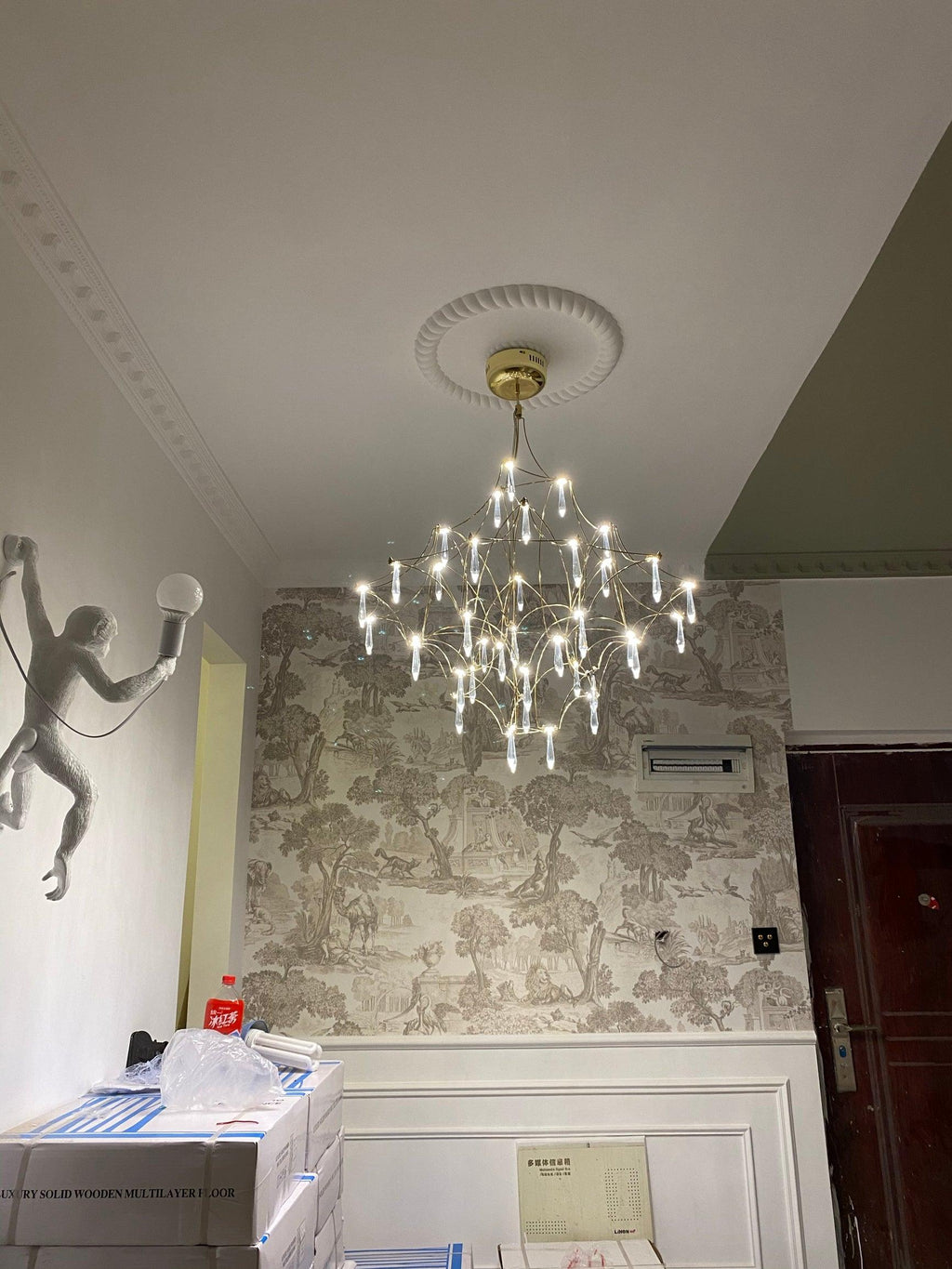 Lustra Chandelier en Acier Inoxydable et Cristal en Maille - Neutralighting