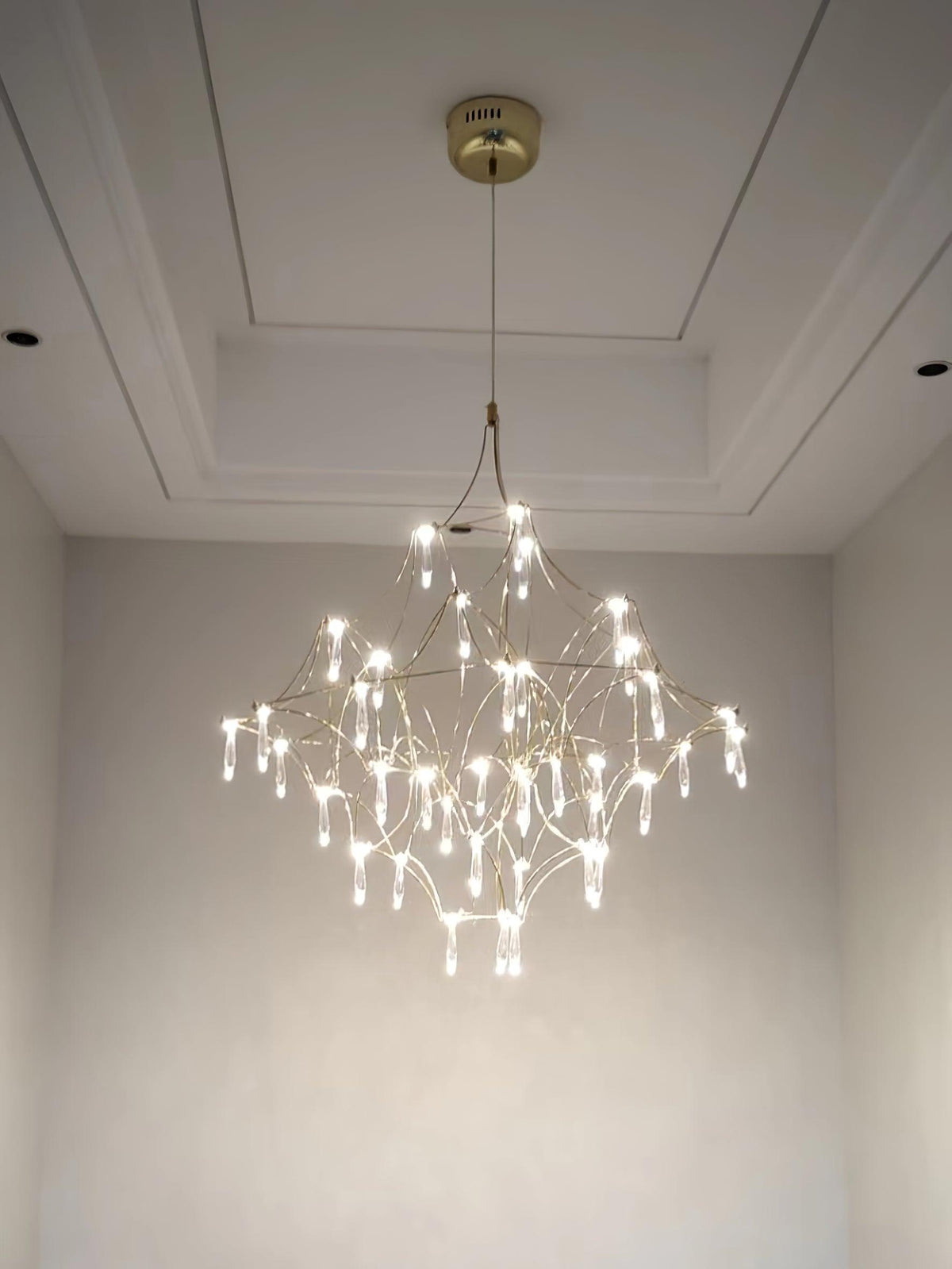 Lustra Chandelier en Acier Inoxydable et Cristal en Maille - Neutralighting