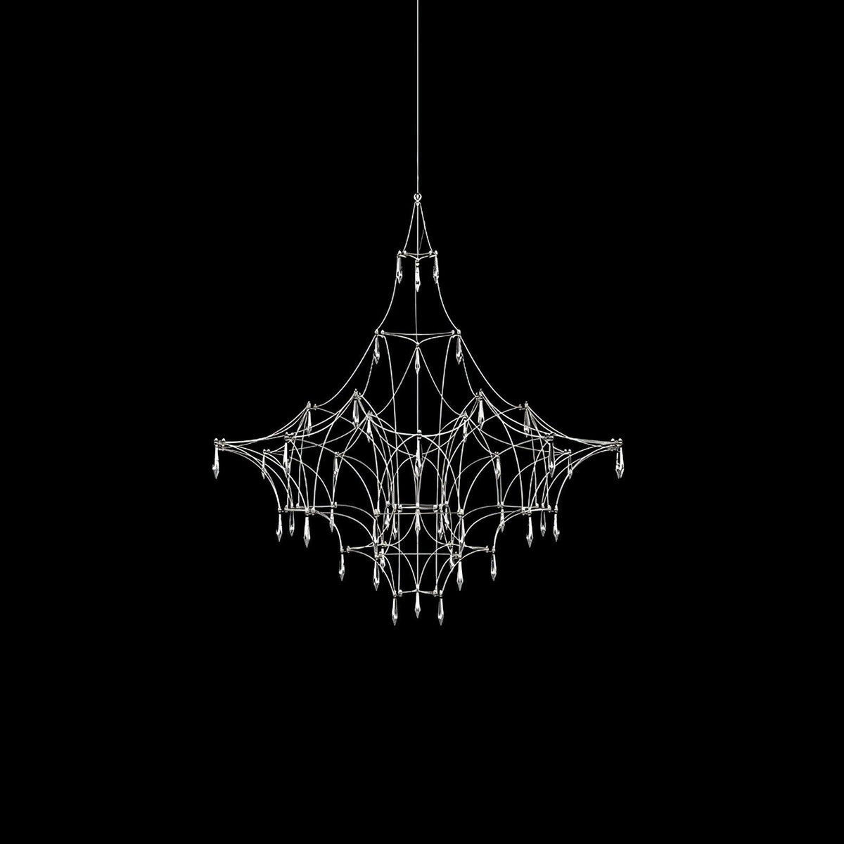 Lustra Chandelier en Acier Inoxydable et Cristal en Maille - Neutralighting