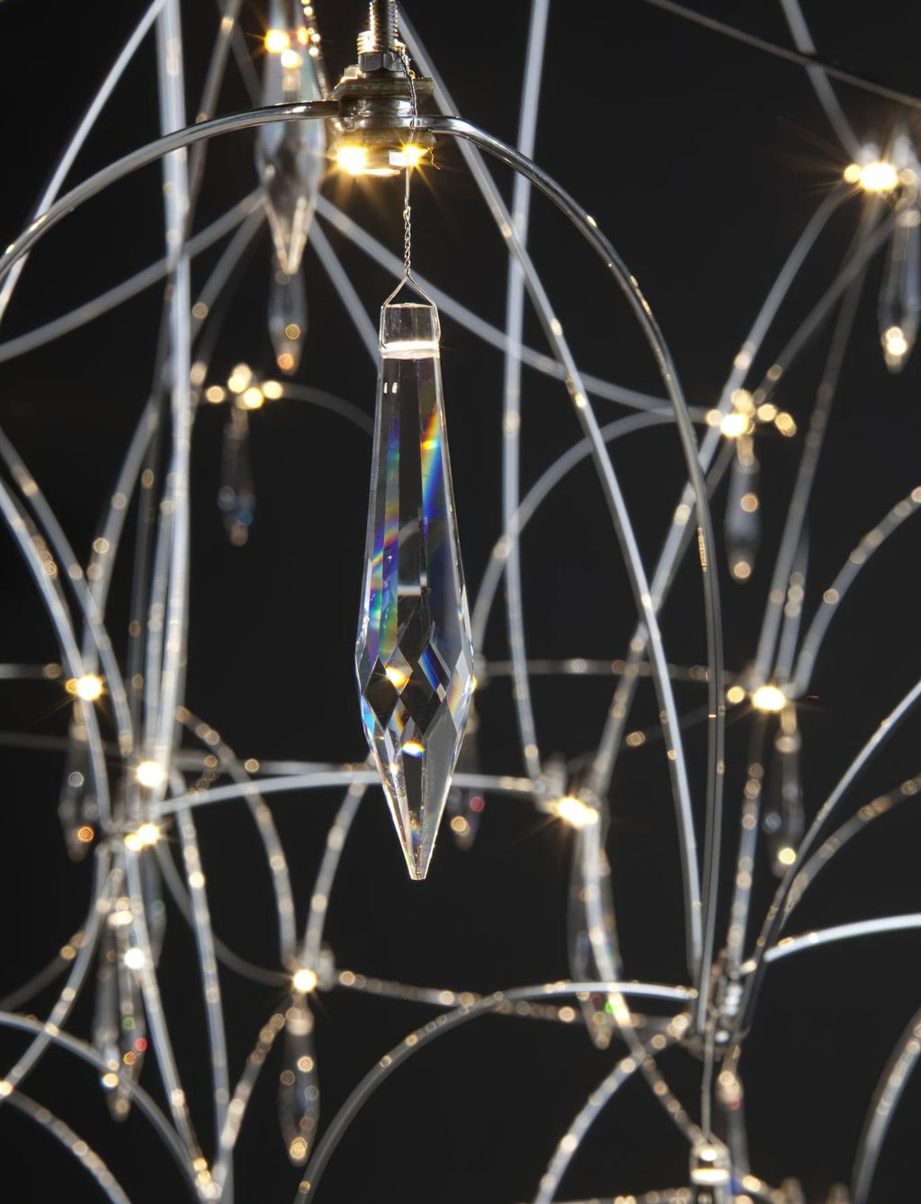 Lustra Chandelier en Acier Inoxydable et Cristal en Maille - Neutralighting