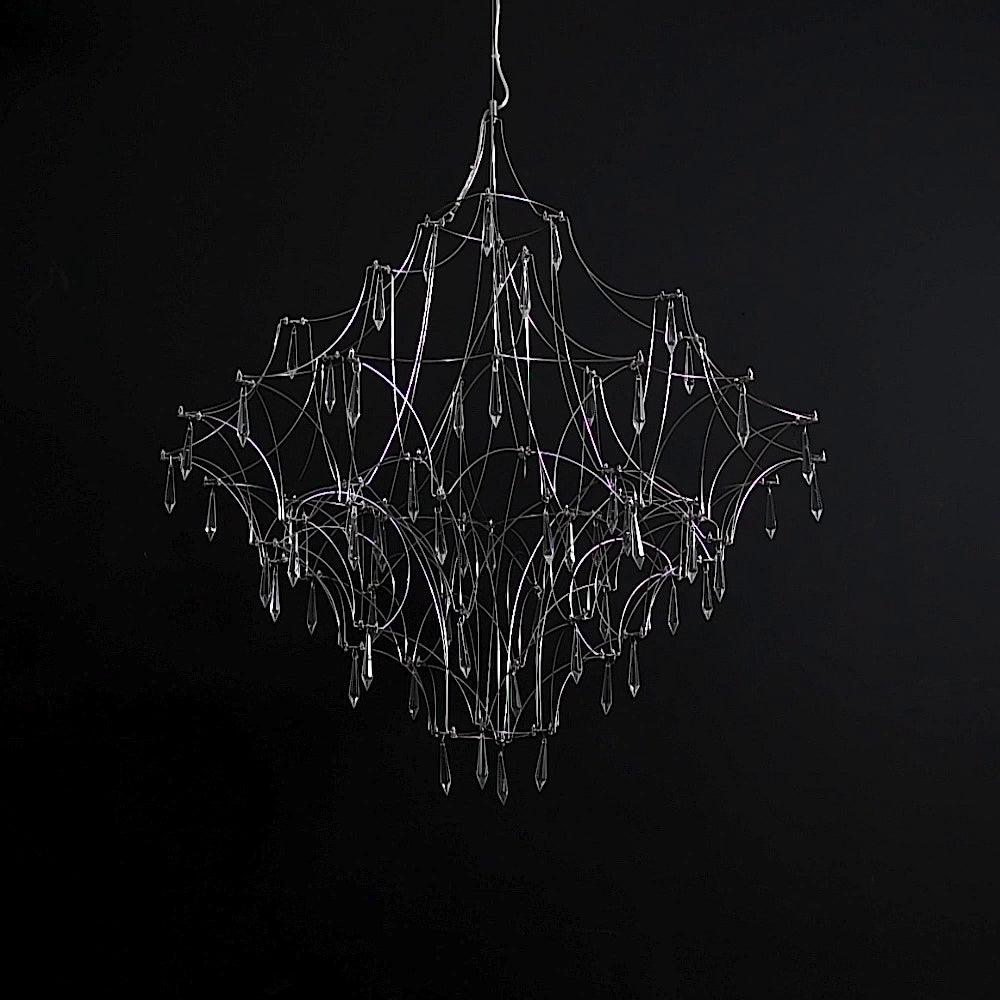 Lustra Chandelier en Acier Inoxydable et Cristal en Maille - Neutralighting