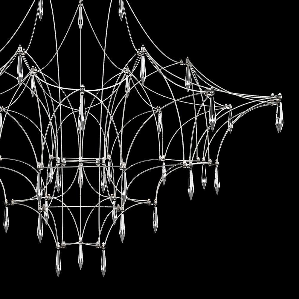 Lustra Chandelier en Acier Inoxydable et Cristal en Maille - Neutralighting