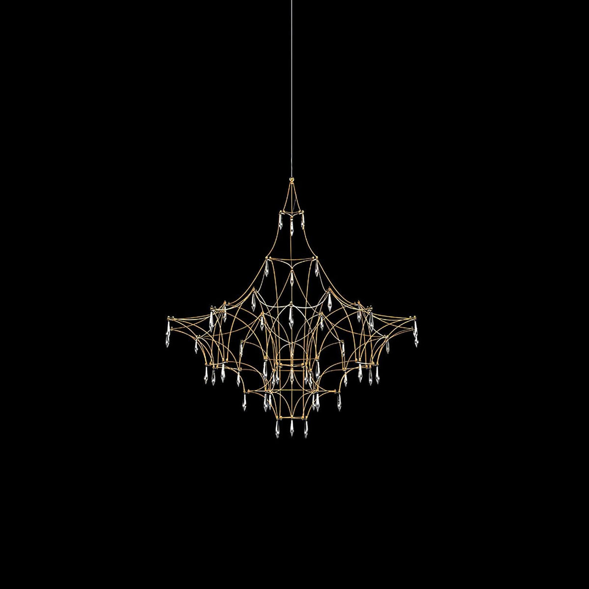Lustra Chandelier en Acier Inoxydable et Cristal en Maille - Neutralighting