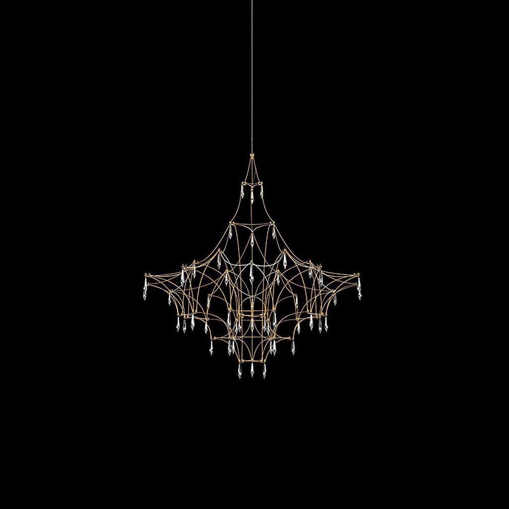 Lustra Chandelier en Acier Inoxydable et Cristal en Maille - Neutralighting