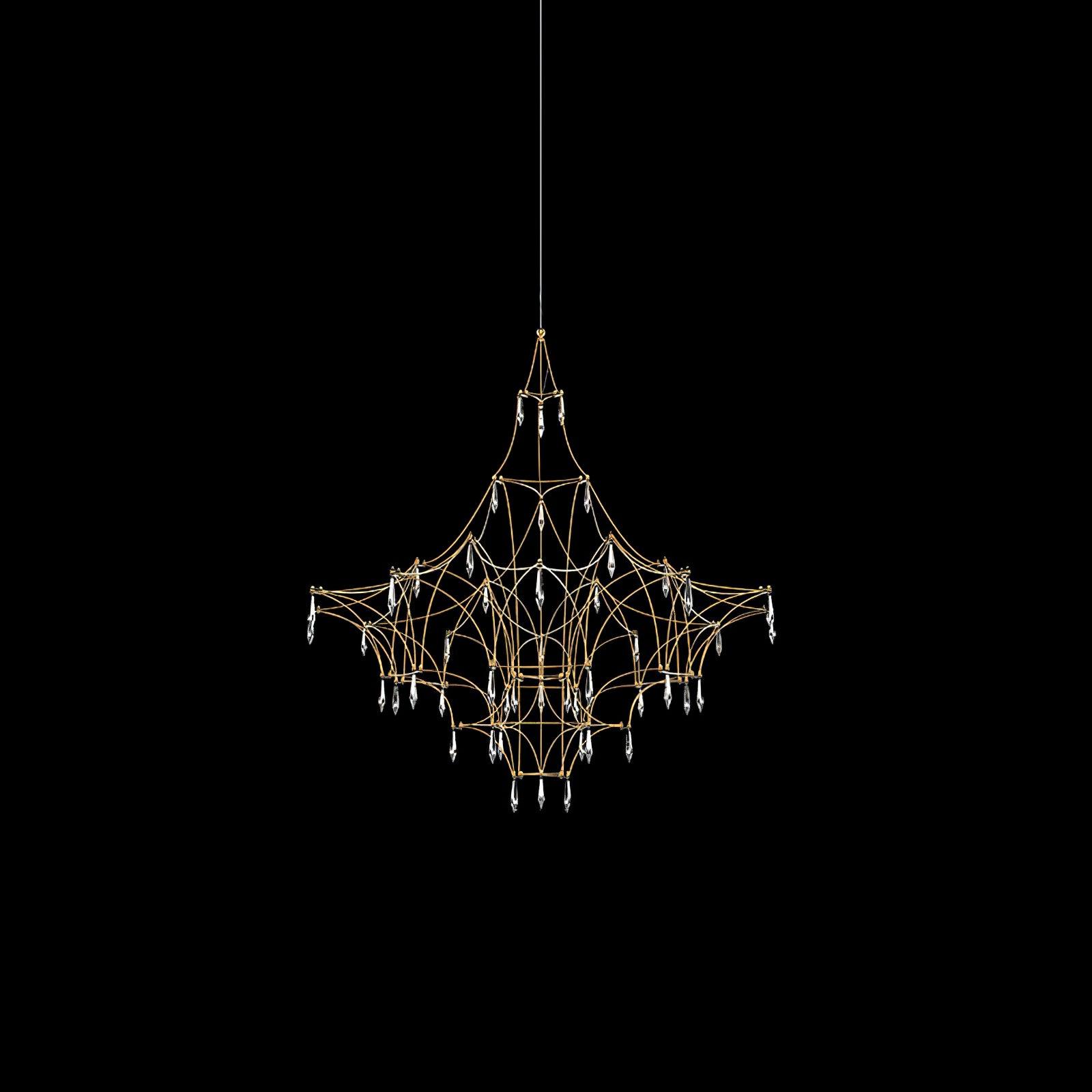 Lustra Chandelier en Acier Inoxydable et Cristal en Maille - Neutralighting