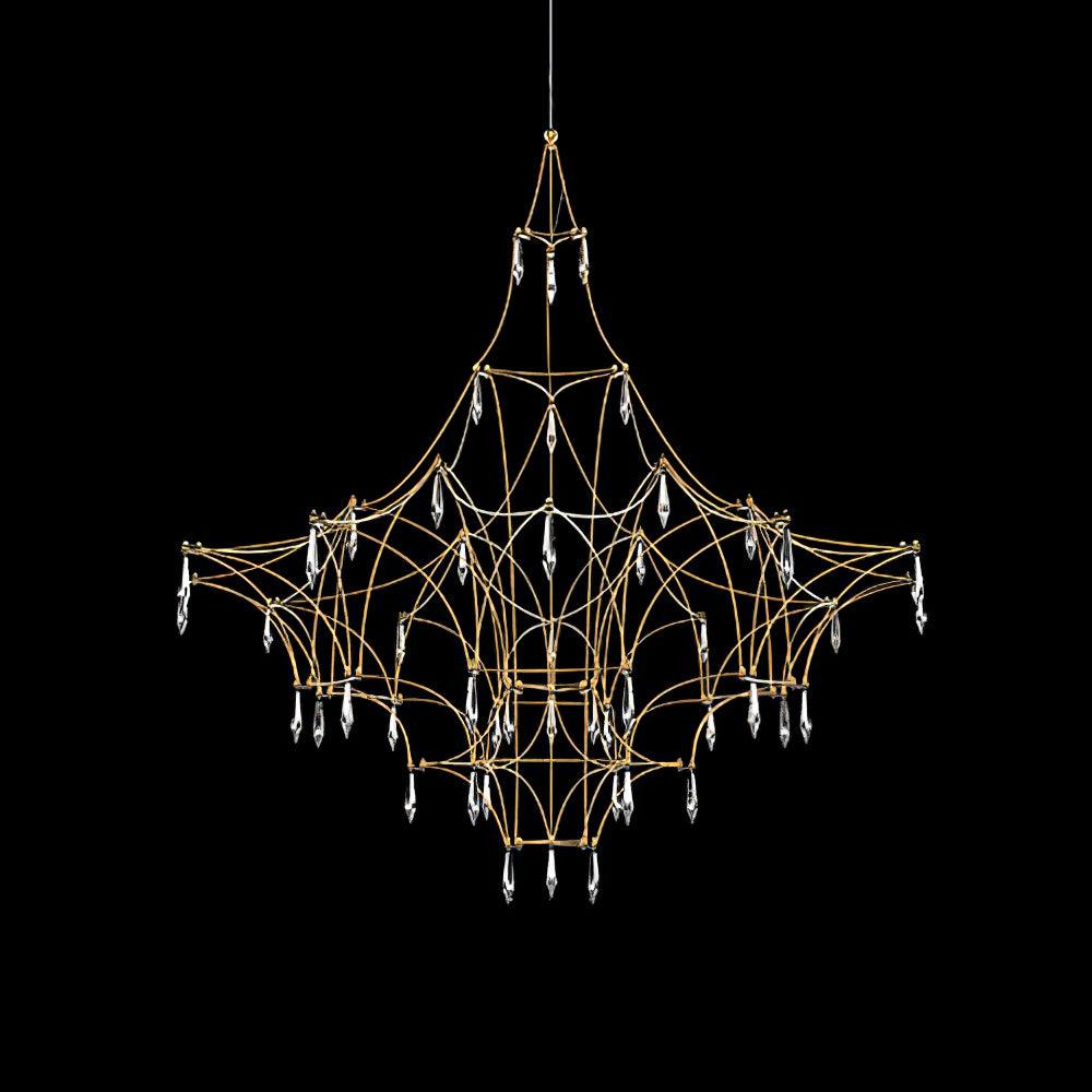 Lustra Chandelier en Acier Inoxydable et Cristal en Maille - Neutralighting
