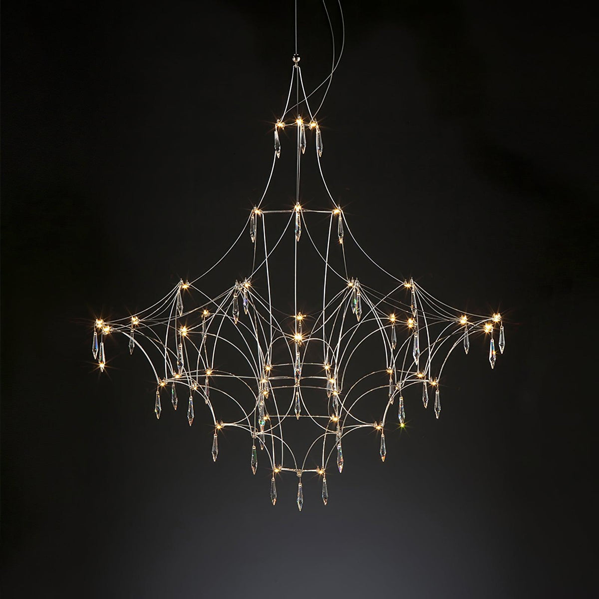 Lustra Chandelier en Acier Inoxydable et Cristal en Maille - Neutralighting