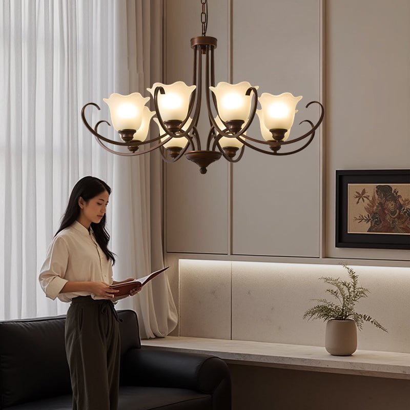 Nydorisra Chandelier Verre Floral Vintage Élégance - Neutralighting