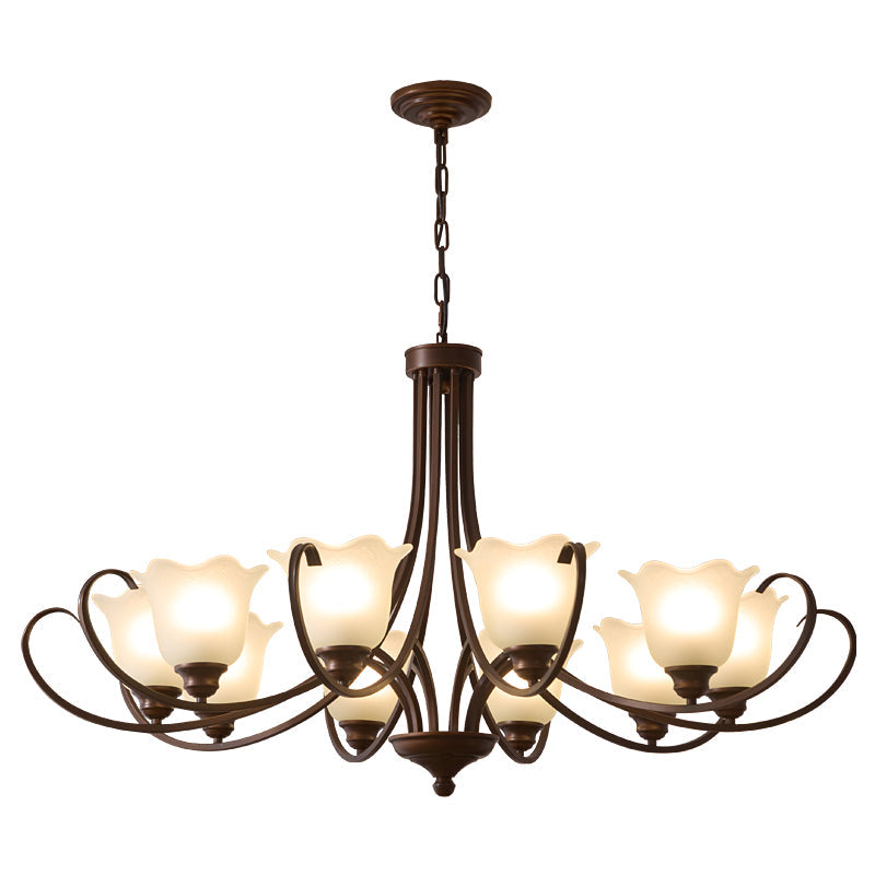 Nydorisra Chandelier Verre Floral Vintage Élégance - Neutralighting