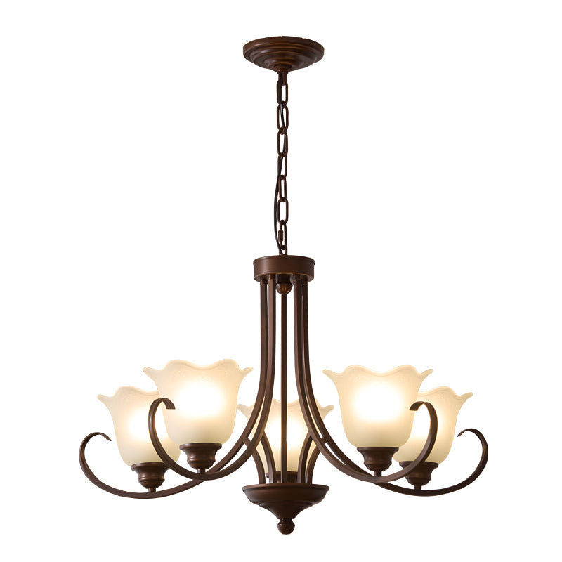 Nydorisra Chandelier Verre Floral Vintage Élégance - Neutralighting