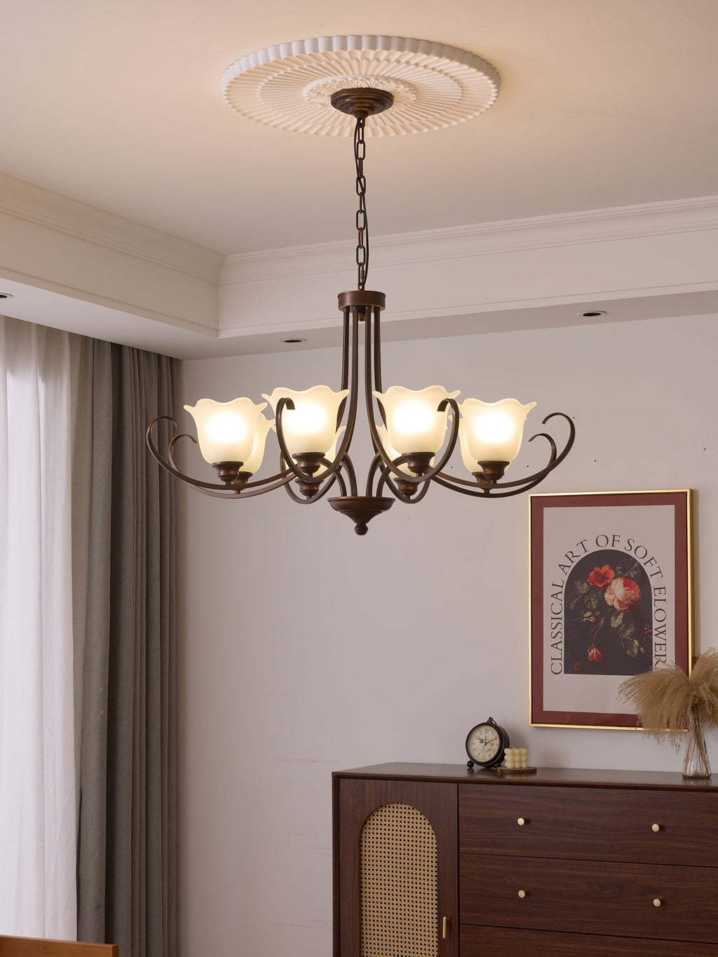 Nydorisra Chandelier Verre Floral Vintage Élégance - Neutralighting