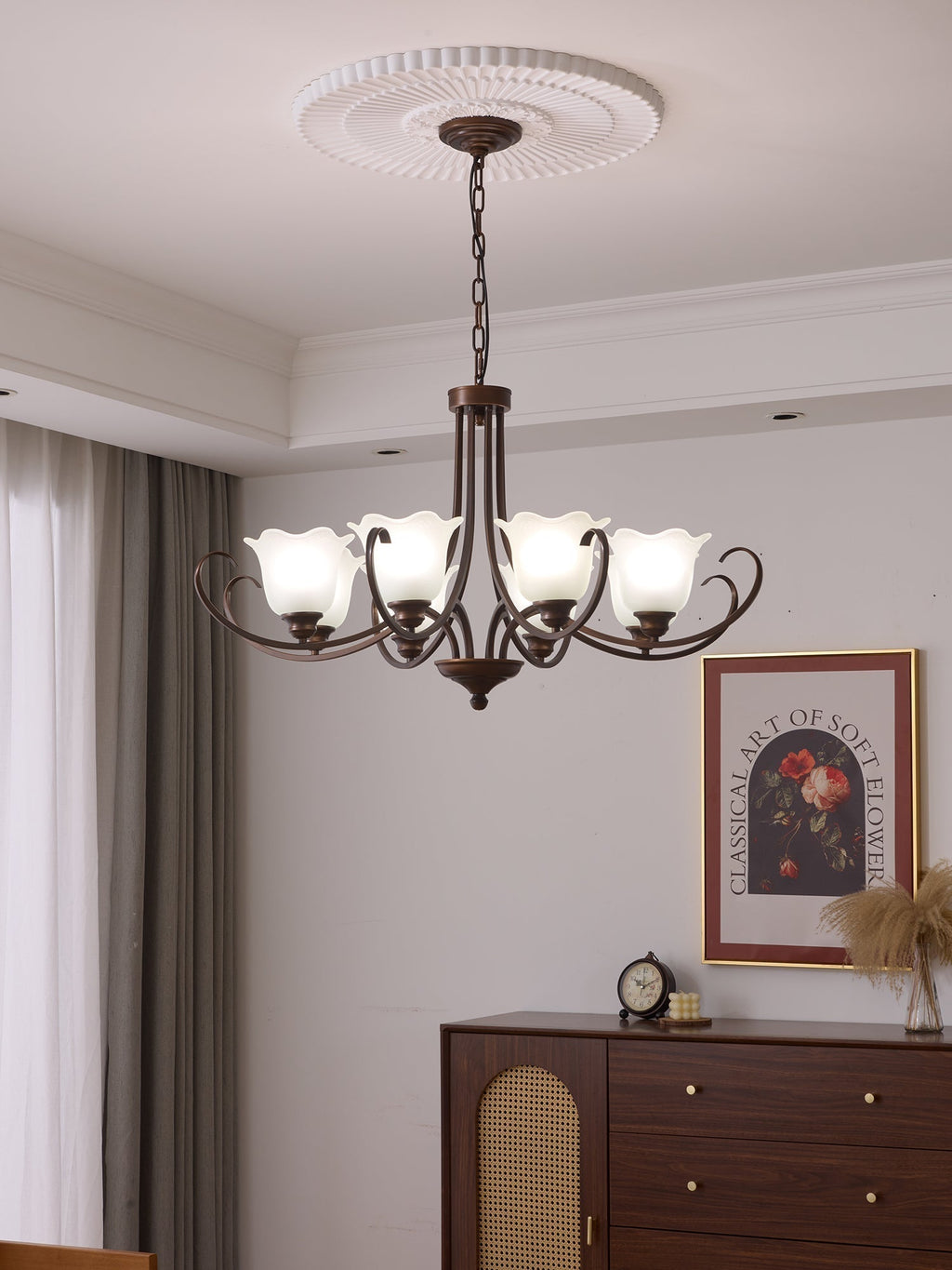 Nydorisra Chandelier Verre Floral Vintage Élégance - Neutralighting
