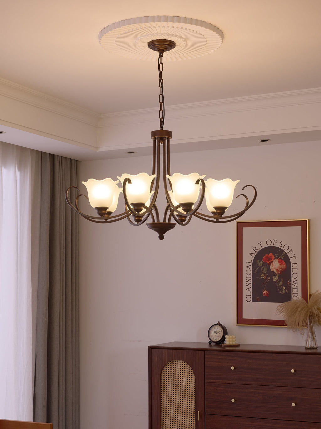 Nydorisra Chandelier Verre Floral Vintage Élégance - Neutralighting
