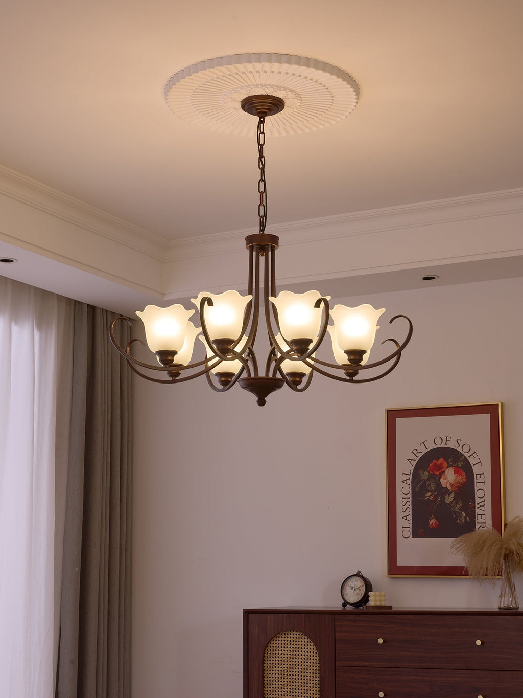 Nydorisra Chandelier Verre Floral Vintage Élégance - Neutralighting