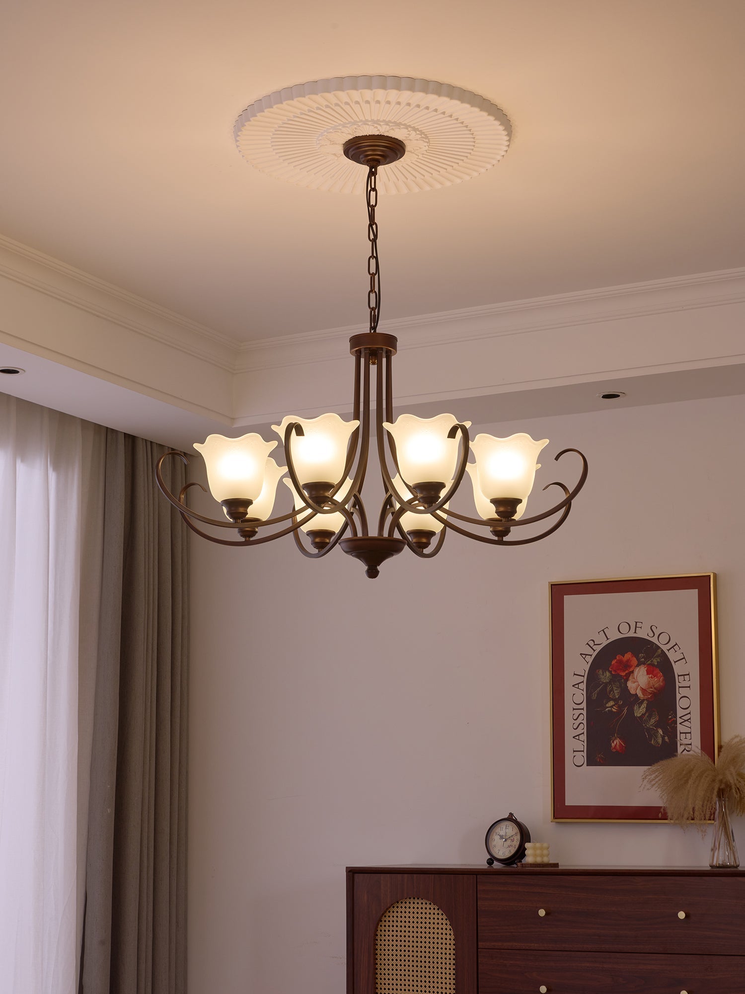 Nydorisra Chandelier Verre Floral Vintage Élégance - Neutralighting