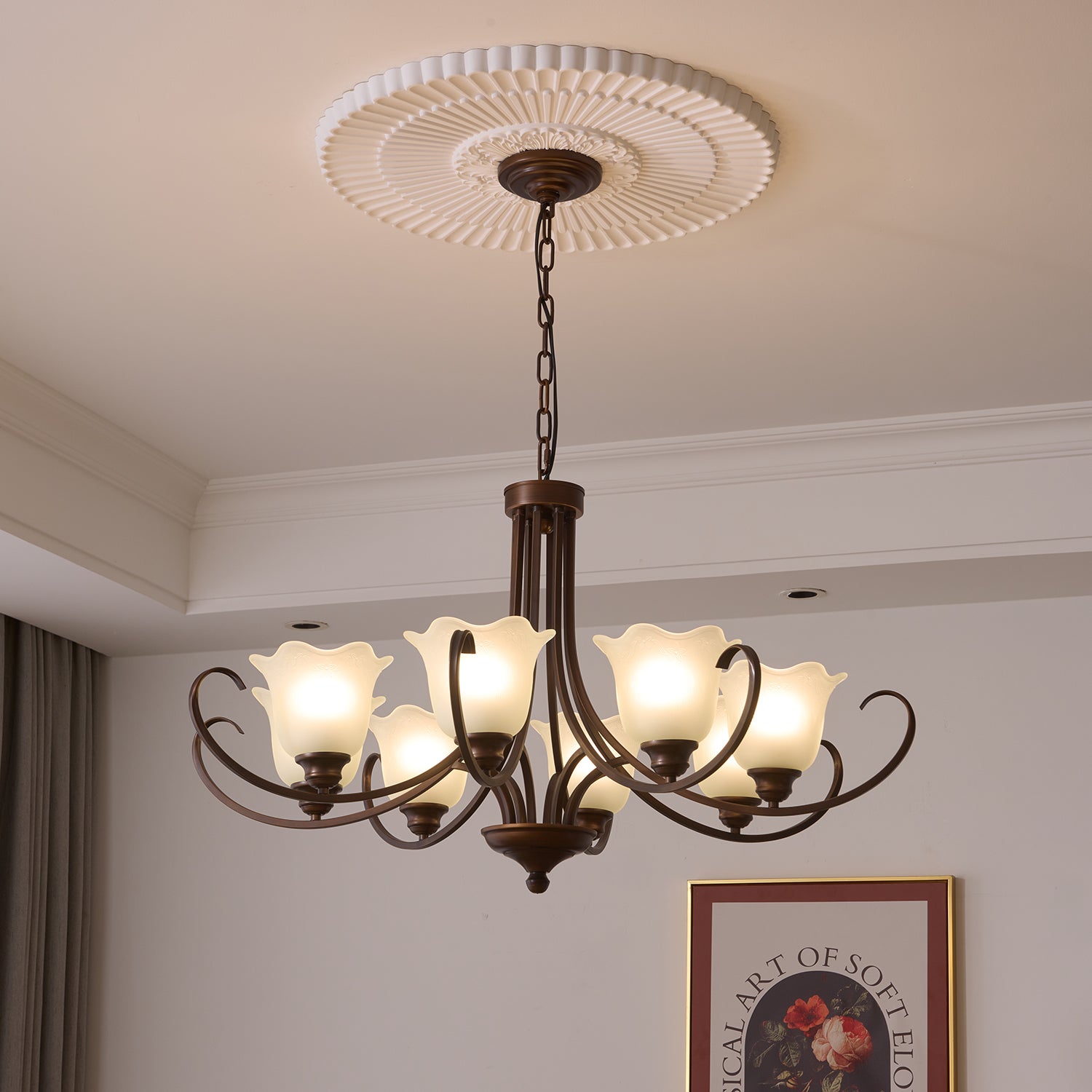 Nydorisra Chandelier Verre Floral Vintage Élégance - Neutralighting