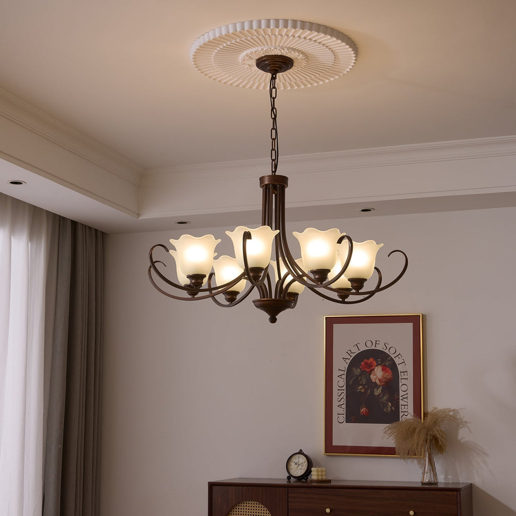 Nydorisra Chandelier Verre Floral Vintage Élégance - Neutralighting