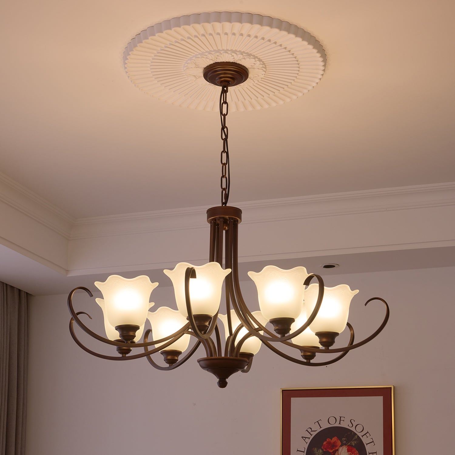 Nydorisra Chandelier Verre Floral Vintage Élégance - Neutralighting