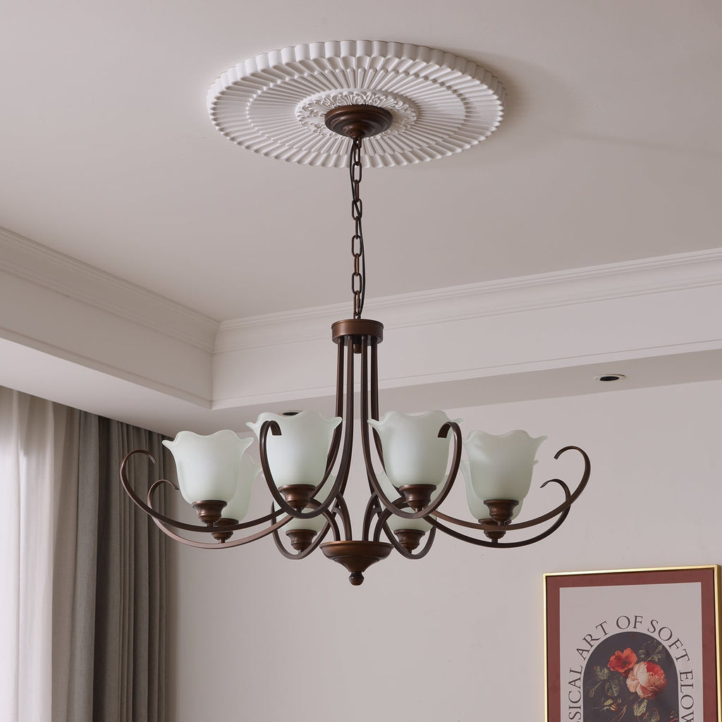Nydorisra Chandelier Verre Floral Vintage Élégance - Neutralighting