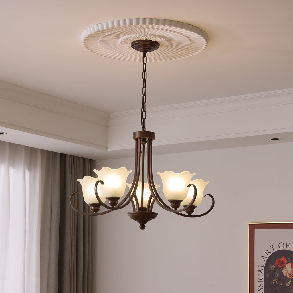 Nydorisra Chandelier Verre Floral Vintage Élégance - Neutralighting