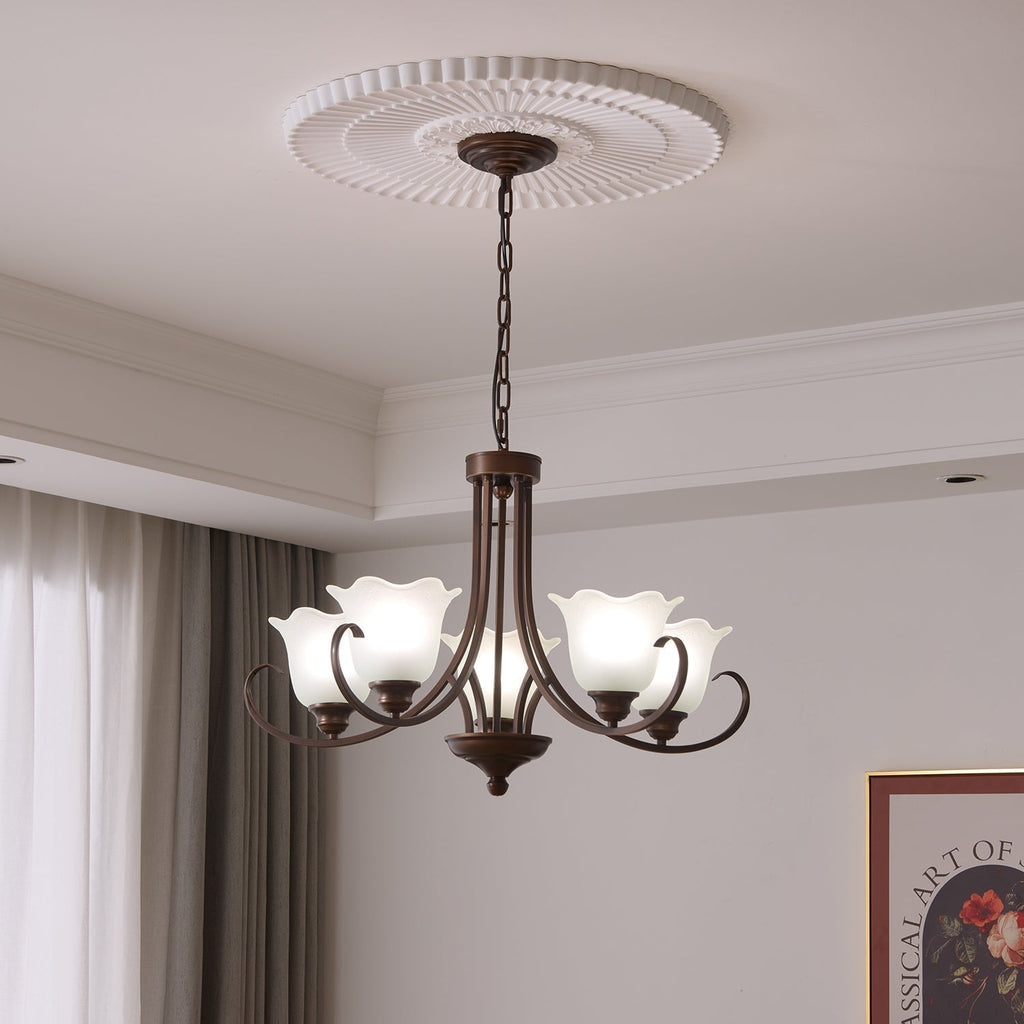 Nydorisra Chandelier Verre Floral Vintage Élégance - Neutralighting