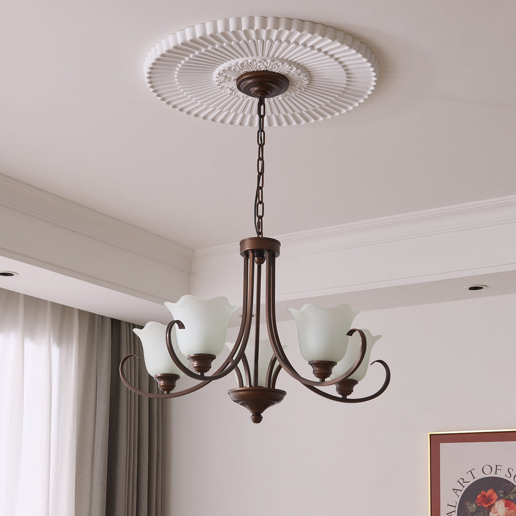 Nydorisra Chandelier Verre Floral Vintage Élégance - Neutralighting